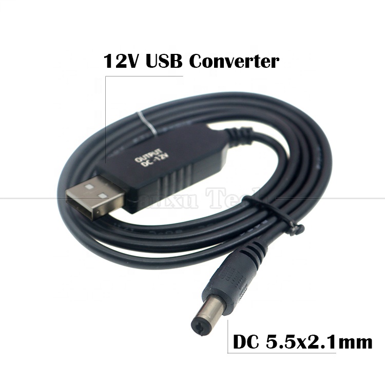 High Quality Booster Step Up 5V USB to 12V DC Power Elevador Convertidor Cable for Wifi Router
