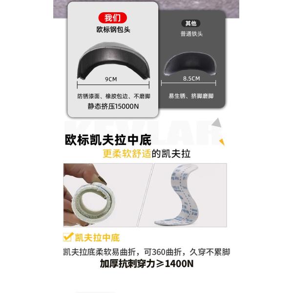 EN ISO 20345 Compliant Black TPU+Flying Knit Safety Boots Breathable Steel Toe Security Work Boots