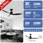 Plastic DC Motor Save Energy Ceiling Fan Lights With 6 Speed Remote Control