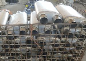 China 409 Grade 5 By 8 Inch Oval Center / Dual Stainless Steel Muffler factory