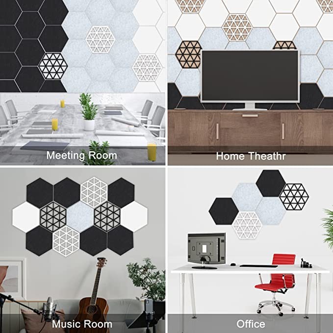 Various Shape 100% Polyester Fiber Acoustic Panels Customized Size
