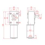 Faradyi 6-24V 3-65rpm 0.46-2.4A Reversible Dc 12v Double Shaft Permanent Magnet