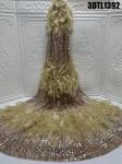 Supoo 3D feathers lace embroidery french lace with sequins wedding bridal dress