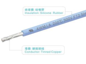 China 26AWG FT2 Blue Silicone Rubber Wires UL3367 300v 200C UAV Flexible Silicone Cable factory