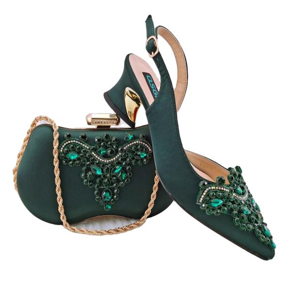 Low Heel Supoo Wedding Italian Ladies Shoes and Matching Bags for African