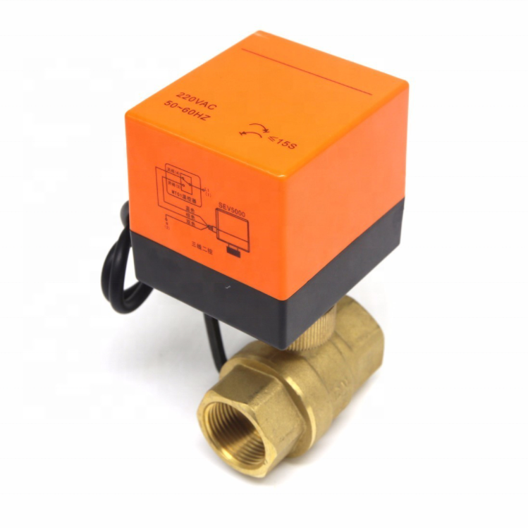 Air conditioning floor heating Parts electric two way ball valve three wire two control one control Brass water heat