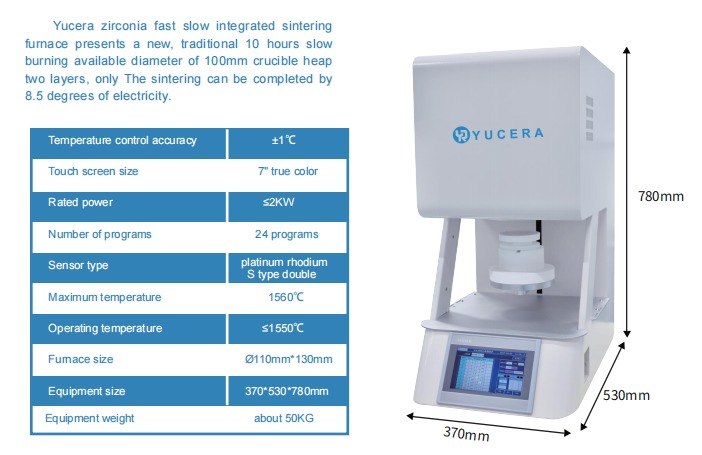 Precision Yucera F10+ Advanced Zirconia Dental Sintering Furnace - High-Quality