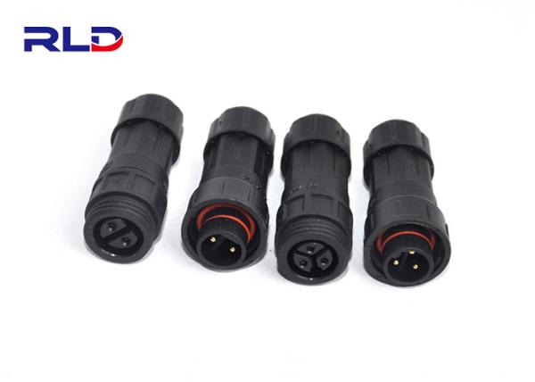 High Current Waterproof Plug Connector , 3 Pin Plastic Circular Connectors Gold