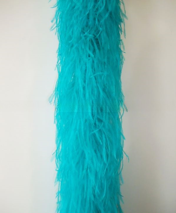 Dyed Pattern Ostrich Feather Boa Scarf 4 Layers Yellow Green For Party Decorations