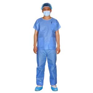 China OEM 50gsm To 70gsm Hospital Surgical Scrubs Breathable Unisex Scrub Suit factory