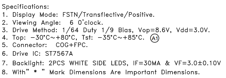 Custom Cog Lcd Module Graphic Lcd Controller FSTN Positive For Medical Devices