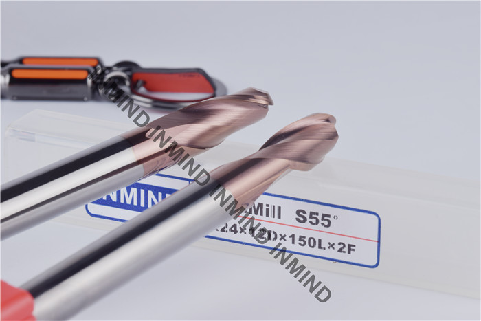 SiN Coating Long Ball Nose End Mill R6*150 , Dia 12 mm AOL 150 mm HRC55