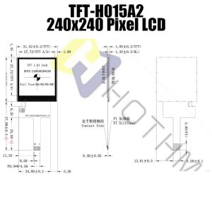 1.54 inch TFT square 240*240 resolution outdoor instrumentation
