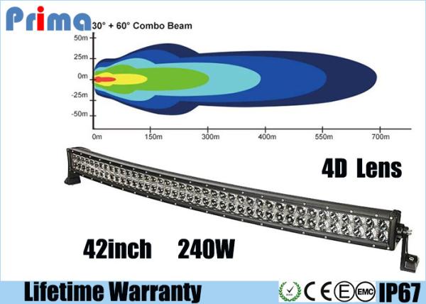 4D Double Row 42 Inch Curved LED Light Bar 240 Watt High Power DC 9V - 32V Jeep