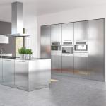 Simple Modern Stainless Steel Kitchen Cabinet Islands Style 2D 3D Drawing