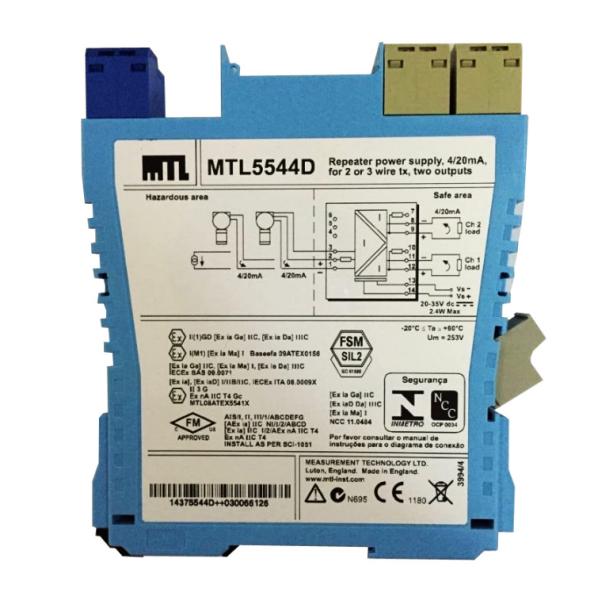 MTL5544D Repeater Power Supply MTL Instruments 4/20ma For 2 Or 3 Wire Transmitte