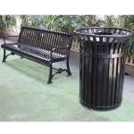 Sustainable Outdoor Trash Cans Surface Mounted With Sandblasting Zinc Spraying