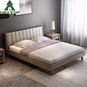 China Wooden Frame Leather Headboard Bed With Nightstands Home Hotel Room Furniture factory