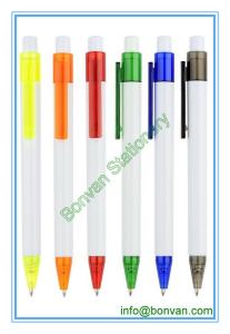 China white body plastic ball pen, white promotional pen factory