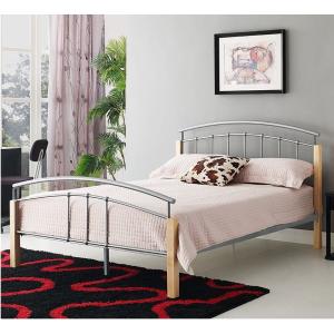 China Queen Size Black Metal Platform Bed Safe Design For Bedroom Furniture factory