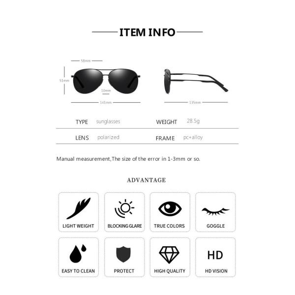 TAC Polarized Men Sunglasses Driving Anti Glare UV400 141MM Vintage Spring Hinge Sunglasses