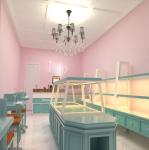 Blue Multi Storey Shop Display Showcase / Bakery Display Cabinets Strong