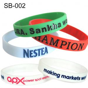 China Silicone Wristbands With Debossed Colour Fill Logo on sale