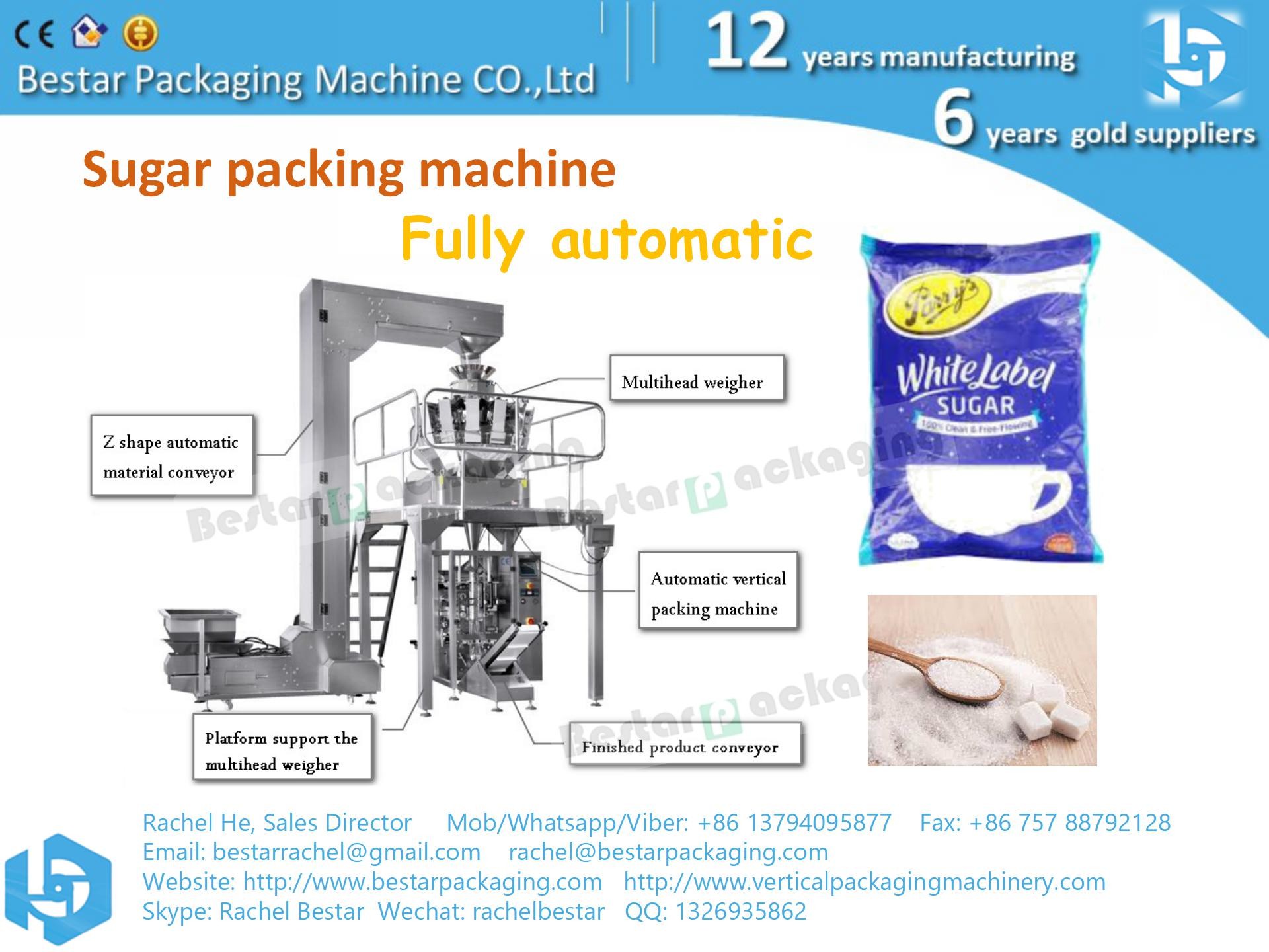 Granulated white sugar 1000g PE pouch automatic weighing and packaging machine