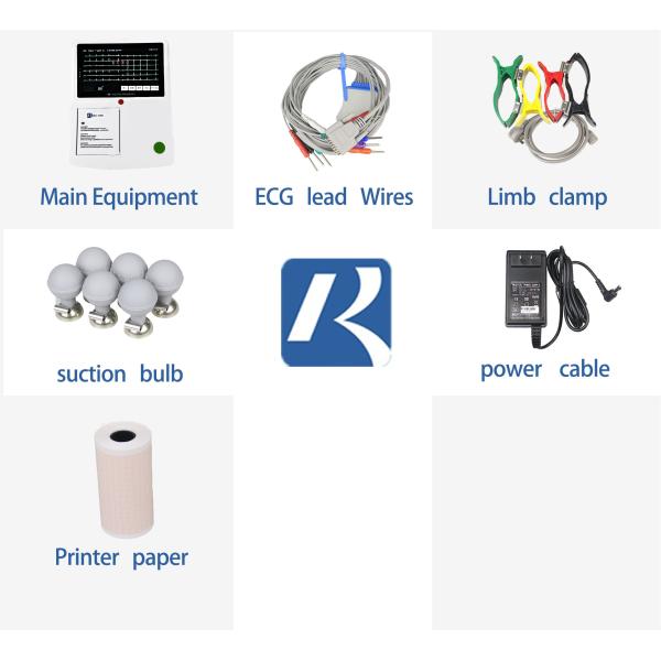 Li-Ion Electronic Heart Digital Ekg Ecg Machine 3 Channel 12 Lead Rechargeable
