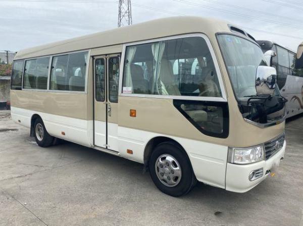 Toyota Used Coaster Bus for Africa Gaosilne 2TR Engine 108KW 23 Seats Left Hand