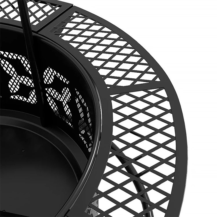 Outdoor Warming Portable Round Steel Wood Burning Firepit Charcoal BBQ Grill Fire Pit Burner Kit