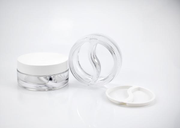 Sustainable 25*2ml pressed dual chamber glass cosmetic jar for beauty product,