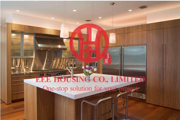 Customized Modern Laminated Wood Grain Color Kitchen Cabinet with Excellent