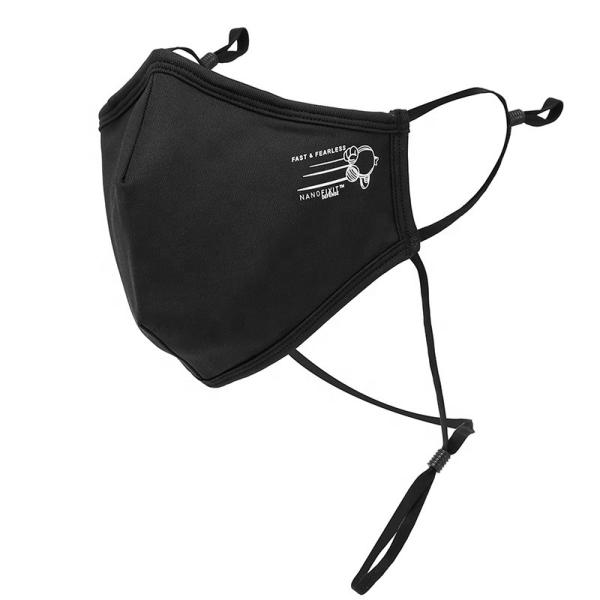 SGS Washable Copper Ion Cotton Mask Anti-Virus Black Protective Mask Elastic