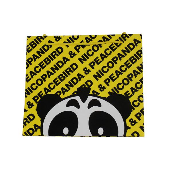 Yellow Panda Printed Paper Bag Packaging Customized FSC ISO certificate