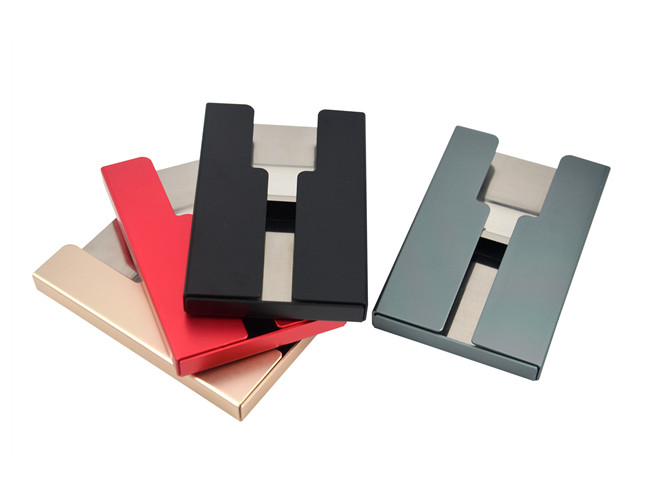 Open Credit Card Organizer Wallet Purse Carbon Fibre Stainless Steel Holder