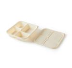 3 Compartment Disposable Cornstarch Meal Tray Disposable Meal Trays 160g