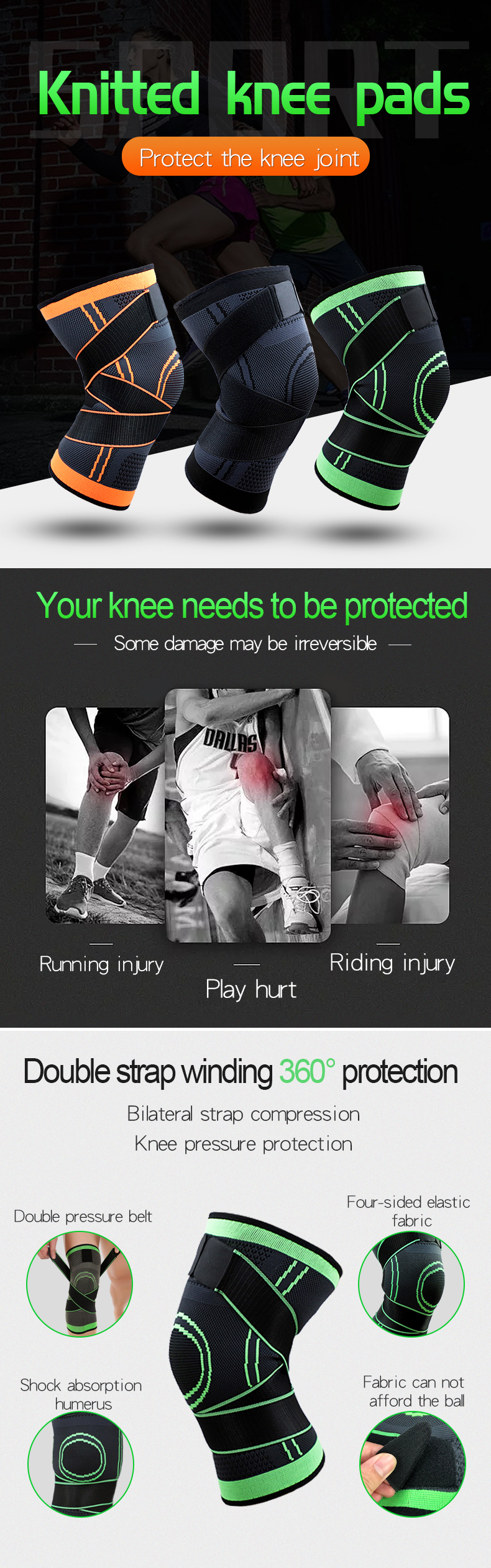 Elastic Knee Support Brace , Black Knee Brace For Men / Women OEM Available