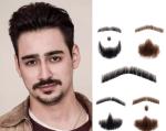 Real Hair Realistic Fake Beard and Moustache for Men Cosplay Invisible Mustache