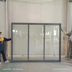 China Customizable Tempered Glass Aluminum Sliding Doors For Houses Space Saving factory