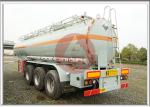 Sulfuric Acid Chemical Tank Trailer , Tank Semi Trailer With Plastic Liner