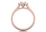 Oval Shaped 18K Rose Gold Ring , 0.50Ct Diamond Engagement Ring 6.37x4.46x2.79mm