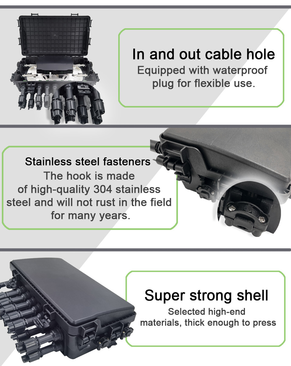 Fast Connect Fiber Optic Splice Closure FTTH 16 Ports Wall Mounting Holding Pole SC