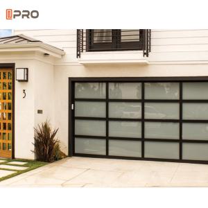 China Black Anodized 7 X 8 Aluminum Garage Door Glass 16 Ft X 7 Ft Building Material 9X7 Full View factory