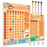 Removable Erasable Preschool Reward Chart With Marker Pen And Pen Clip