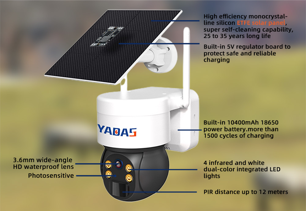 6W Solar Power H.265 3G 4G LTE Outdoor Camera