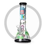 Hand Drawing Rick And Morty Bong 7mm Glass Smoking Hookah Pipe Luminous Design