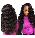 Three Part 100 Peruvian Virgin Remy Hair Loose Wave Weave Natural Color