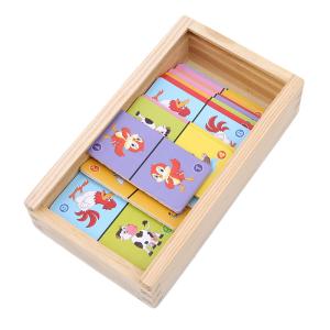 China Solitaire 4cm Domino Cube Puzzle Wooden Dominoes For Toddlers factory