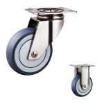 4 Inch 304SS Soft TPR Double Brake Medium Duty Stainless Steel Castor Wheels
